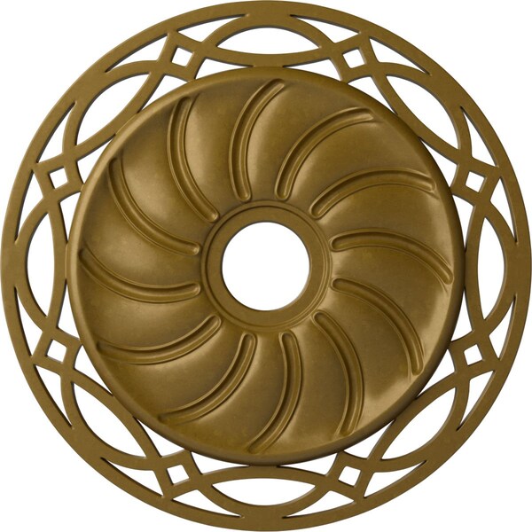 Ekena Millwork Loera Ceiling Medallion (Fits Canopies up to 6 1/4"), 26 5/8"OD x 4 1/2"ID x 1 3/8"P, Gold CM26LOGLS - main
